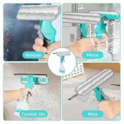 Многофункциональная щетка для стекла / Щетка-распылитель 4 в 1 для душевых дверей, зеркал, окон и ванной комнаты