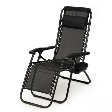 черный Садовое Кресло Шезлонг до 120 кг Cкладной Шезлонг для Дачи Zero Gravity XXL (с подстакаником) черный Садовое Кресло Шезлонг до 120 кг Cкладной Шезлонг для Дачи Zero Gravity XXL (с подстакаником)