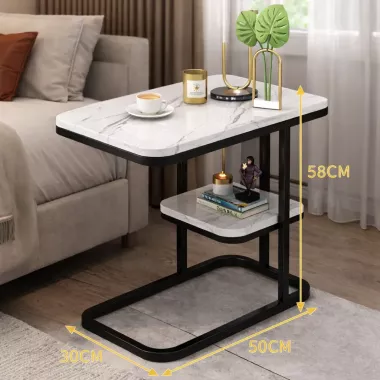 Интерьерный прикроватный столик с мраморной столешницей DASH-5496 50х30х58см