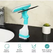 Многофункциональная щетка для стекла / Щетка-распылитель 4 в 1 для душевых дверей, зеркал, окон и ванной комнаты