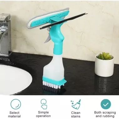 Многофункциональная щетка для стекла / Щетка-распылитель 4 в 1 для душевых дверей, зеркал, окон и ванной комнаты