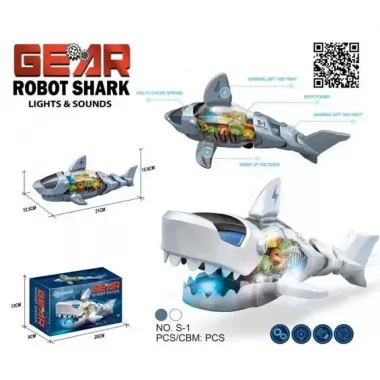 Музична іграшка акула (їздить, шестерні, рухомі частини, звук, світло) S-2А Музична іграшка акула (їздить, шестерні, рухомі частини, звук, світло) S-2А