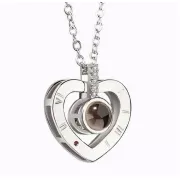 Кулон подвеска с проекцией I love you Я тебя люблю на 100 языках мира в форме сердца