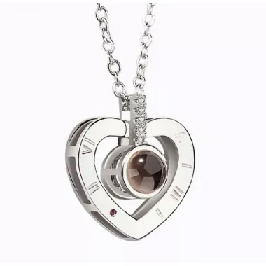 Кулон подвеска с проекцией I love you Я тебя люблю на 100 языках мира в форме сердца