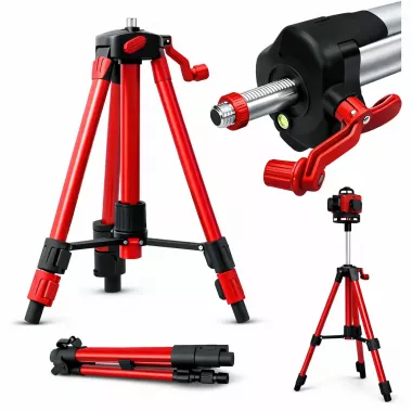 Телескопический штатив для лазерного уровня 40-100см, резьба 5/8 Красный