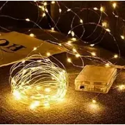 Гирлянда светодиодная нить роса 3м на батарейках 3 шт AAA белый белый цвет Gold