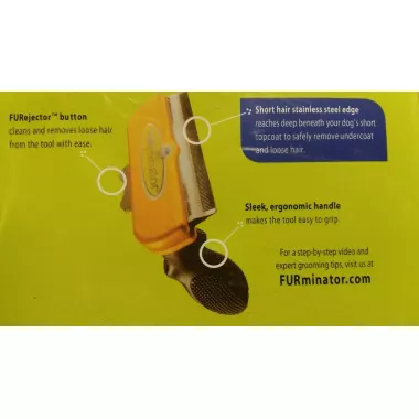 Фурминатор для длинношерстных собак и кошек с кнопкой Furminator Short Hair Large 10 см Фурминатор для длинношерстных собак и кошек с кнопкой Furminator Short Hair Large 10 см