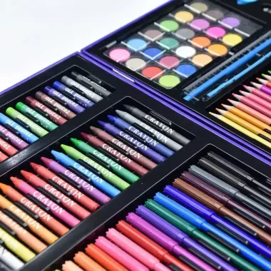 Набор для рисования в кейсе 128 предметов, Космонавт, Синий / Детский набор для творчества / Набор художника YU227