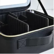 Розовая Дорожная косметичка-чемоданчик с LED зеркалом Розовая