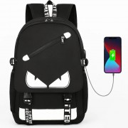 Міський рюкзак 46х30х14 см на 35 л з USB-портом / Рюкзак Music с USB светящийся в темноте New Eyes