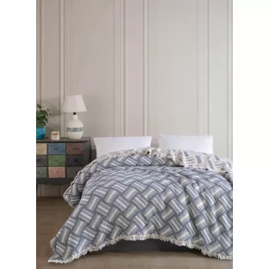 Муслинове покривало Mavi 230х250 см Синій