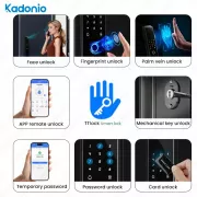 Дверний дзвінок з функцією розпізнавання облич LD SMART, біометричний сканер відбитків пальців, око/розумна камера/дверний замок