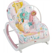 Дитяче крісло-гойдалка Fisher Price / Дитячий шезлонг з музичною підвіскою та регульованою спинкою