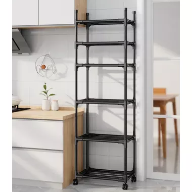 Полка этажерка TVT-02 6 ярусов 170х42х32см Черная Полка этажерка TVT-02 6 ярусов 170х42х32см Черная
