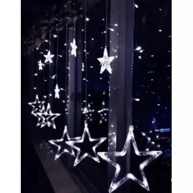 Світлодіодна гірлянда штора зорепад 138LED (гірлянда із зірками): довжина 2,5м (білий колір)