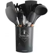 Набор кухонных принадлежностей силиконовый Kitchen Set RB-2239 черный(12 предметов)