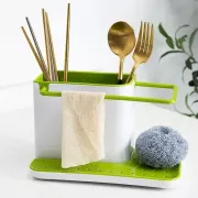 Універсальний органайзер для кухні на раковину 3 в 1 DAILY USE, для щіток, губок, мила та рушників