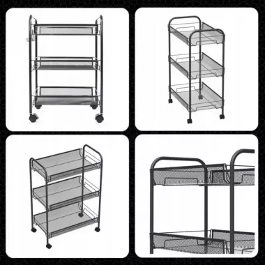 Этажерка органайзер 3-х ярусная на колесиках Этажерка органайзер 3-х ярусная на колесиках