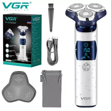 Електробритва VGR V-328 - роторна, водонепроникна, LED-дисплей, бездротова