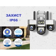 Вулична Wi-Fi камера відеоспостереження 15MP , 3 об'єктива /Поворотна камера спостереження / Smart Net Camera SC28 V380 PRO