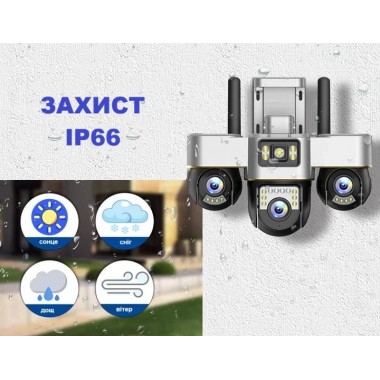 Уличная Wi-Fi камера видеонаблюдения 15MP, 3 объектива / Поворотная камера наблюдения / Smart Net Camera SC28 V380 PRO