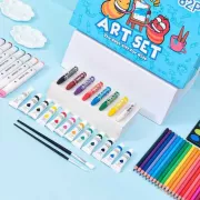 Голубой Набор юного художника для рисования и творчества Art Set на 82 предмета