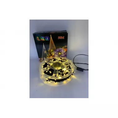 Гирлянда нить на катушке, от сети, 50м, 240LED, теплый белый/ Светодиодная LED гирлянда на елку