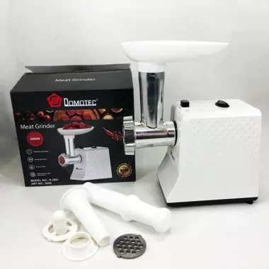 Мясорубка электрическая domotec r3391 2000w, мощная компактная мясорубка для дома, мясорубка 3 в 1