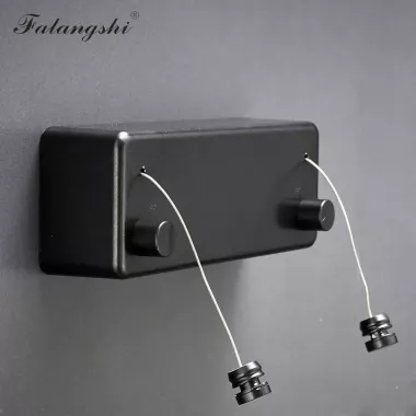 Веревка бельевая, складная настенная сушилка для белья (черная)