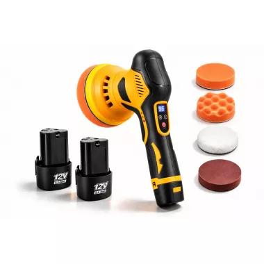 Аккумуляторная полировальная машинка 2 АКБ 1250W 12V с набором насадок Аккумуляторная полировальная машинка 2 АКБ 1250W 12V с набором насадок