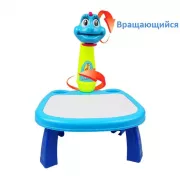 Голубой Детский стол проектор для рисования с подсветкой Projector Painting 24 Детали