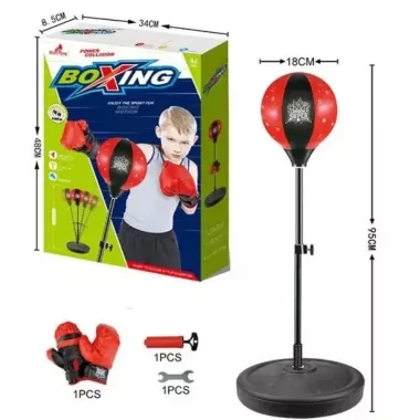 Дитячий боксерський набір на стійці (груша підлогова з рукавичками для дітей)