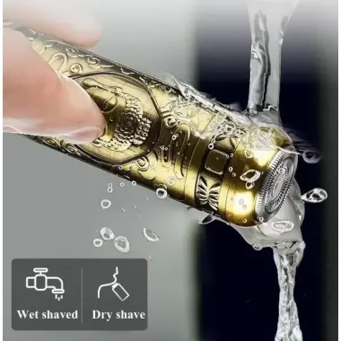 Акумуляторна міні бритва металева дорожня USB електробритва бездротова роторна Mini Shaver Alstow NS-701