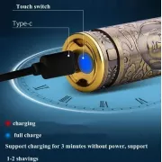 Аккумуляторная мини бритва металлическая дорожная USB электробритва роторная беспроводная Mini Shaver Alstow NS-701