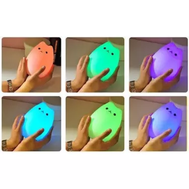 Сенсорний силіконовий Led світильник-нічник Котик