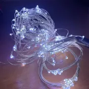 Гірлянда на ялинку Кінський хвіст 2 метри 30 ниток Холодний білий