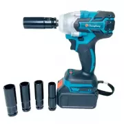 Аккумуляторный бесщеточный гайковерт на 2 аккумулятора с набором инструментов 1135-4