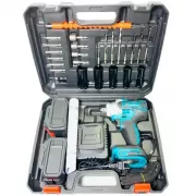 Аккумуляторный бесщеточный гайковерт на 2 аккумулятора с набором инструментов 1135-4