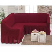 Чехол на угловой диван с оборкой, накидка на диван