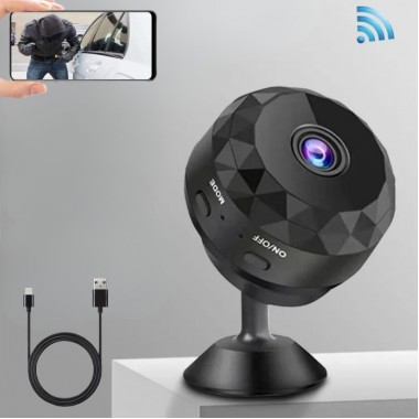 Мини-камера видеонаблюдения с Wi Fi / Портативная камера с микрофоном / Беспроводная мини-камера с магнитным креплением Мини-камера видеонаблюдения с Wi Fi / Портативная камера с микрофоном / Беспроводная мини-камера с магнитным креплением