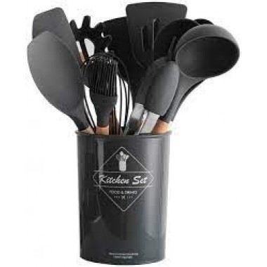 Набір кухонного приладдя силіконовий  Kitchen Set RB-2239 сірий (12 предметів)