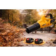 Повітродувка жовта велика акумуляторна QIF-11F для збирання листя та снігу + 2 акумулятори