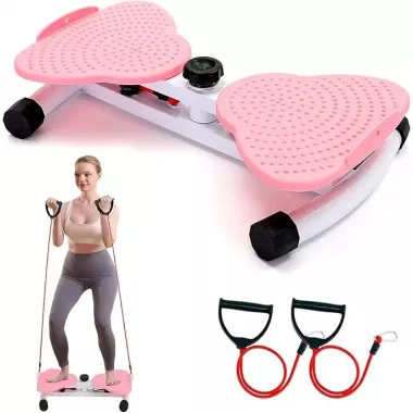 Напольный тренажер мини-степпер с эспандерами для дома (XY-016) Напольный тренажер мини-степпер с эспандерами для дома (XY-016)
