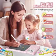 Говорящие обучающие карточки Монтессори для изучения английского языка 2в1 интерактивный планшет и цветная LCD доска для рисования 224 слов мышка Розовый