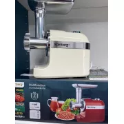 черная Мясорубка Rainberg RB-2270 3800Вт с реверсом и насадками для шинковки и колбас