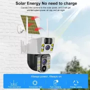 4K Бездротова камера Solar 4G, подвійний об'єктив, нічне бачення V380 Pro CCTV 8MP