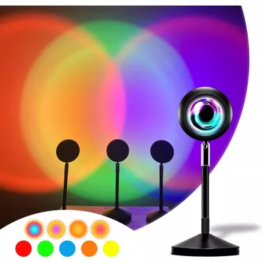 Sunset Lamp RGB 16 цветов - проекционный светильник заката, рассвета с пультом