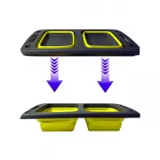 Дошка-друшляк силіконова складана миска-трансформер для овочів та фруктів 2 шт в одному