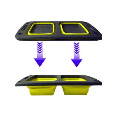 Дошка-друшляк силіконова складана миска-трансформер для овочів та фруктів 2 шт в одному