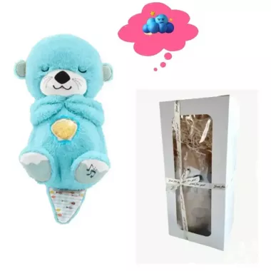 блакитна Дихаюча плюшева іграшка видра зі світлом та звуком